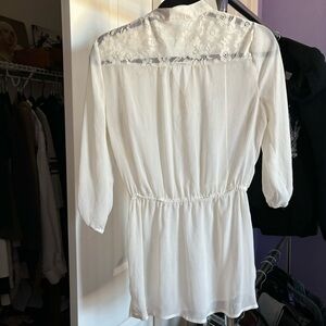 White sheer lacy blouse